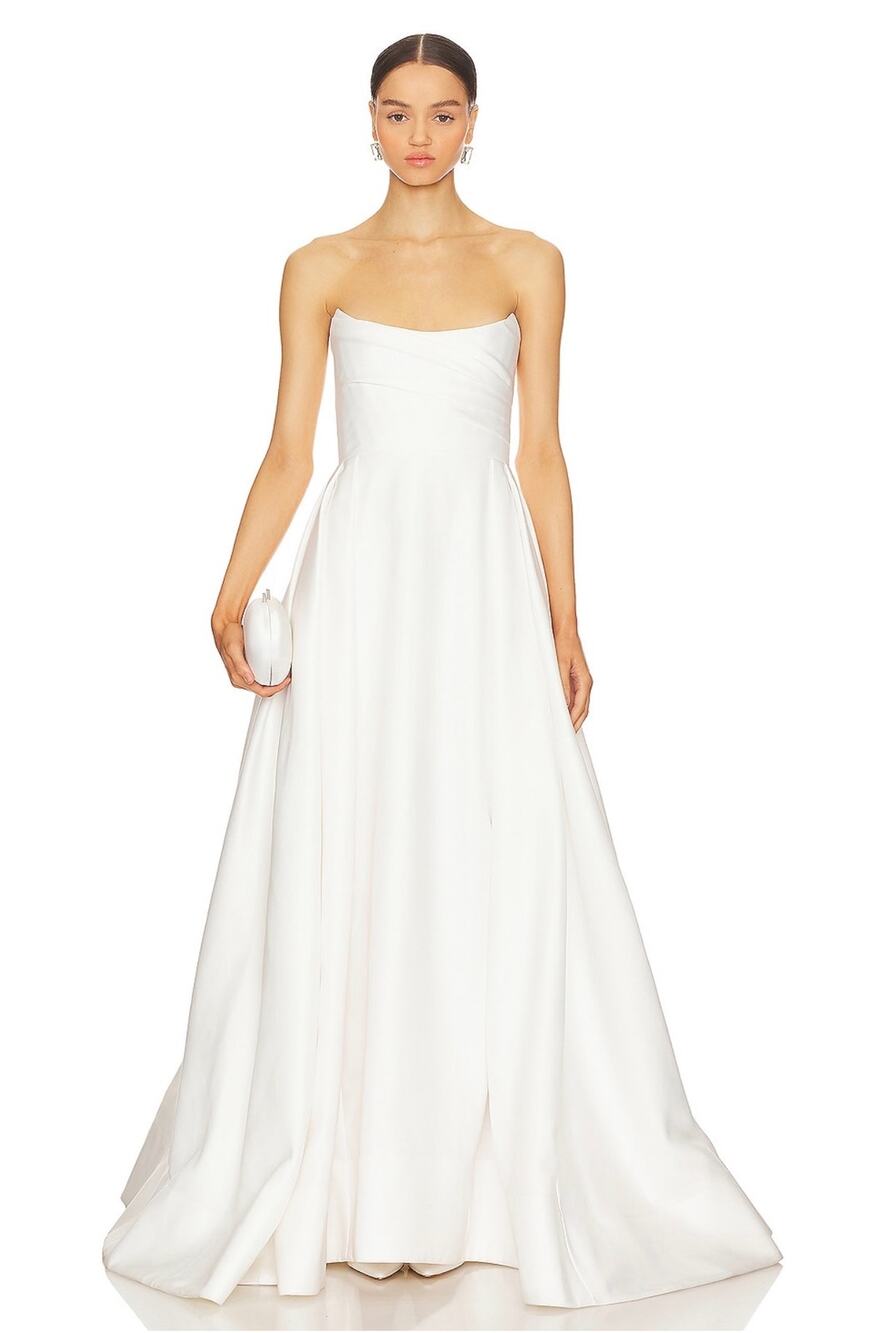 NEW Sau Lee Barbara Wedding Gown Womens XS 0 White Strapless Bridal